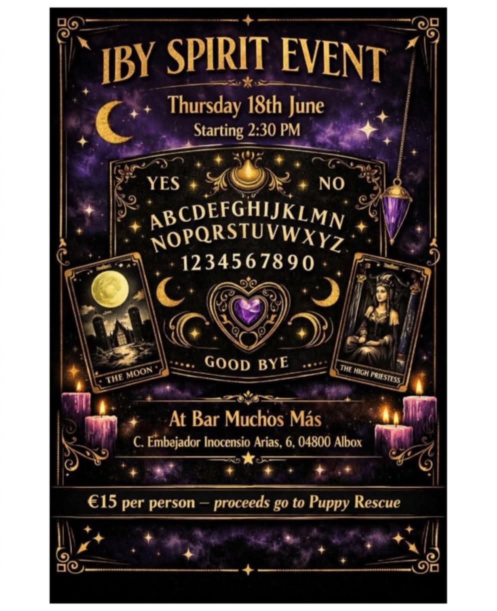 IBY Spirit Event in aid of Puppy Rescue — Thursday 18 June at Bar Mucho Más